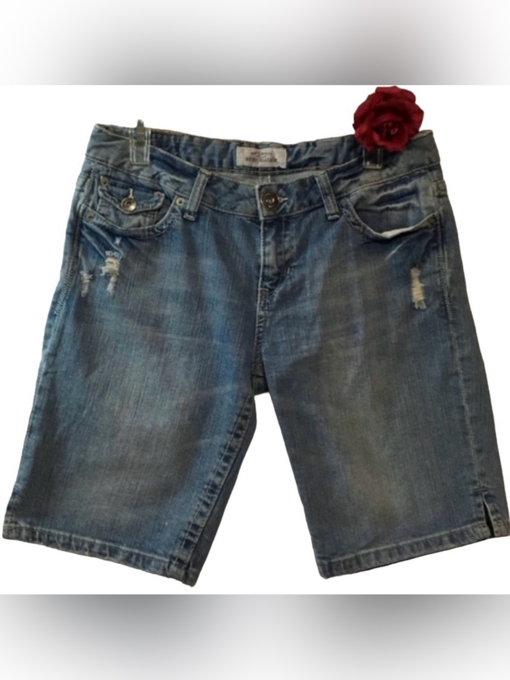 Aeropostale denim jean distressed long cotton shorts Sz 9/10